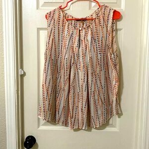 Nine West Tank Blouse Cream with black/orange design